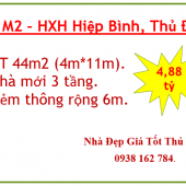 44m2-Nhà mới 3 tầng-Hiệp Bình -TP Thủ Đức-HXH 6m-Gần MT-4.88 tỷ